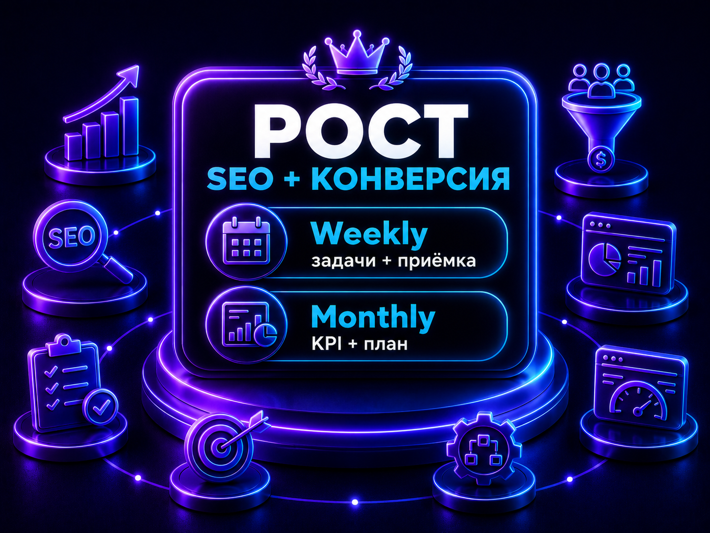 Иллюстрация тарифа «Рост: SEO + конверсия»