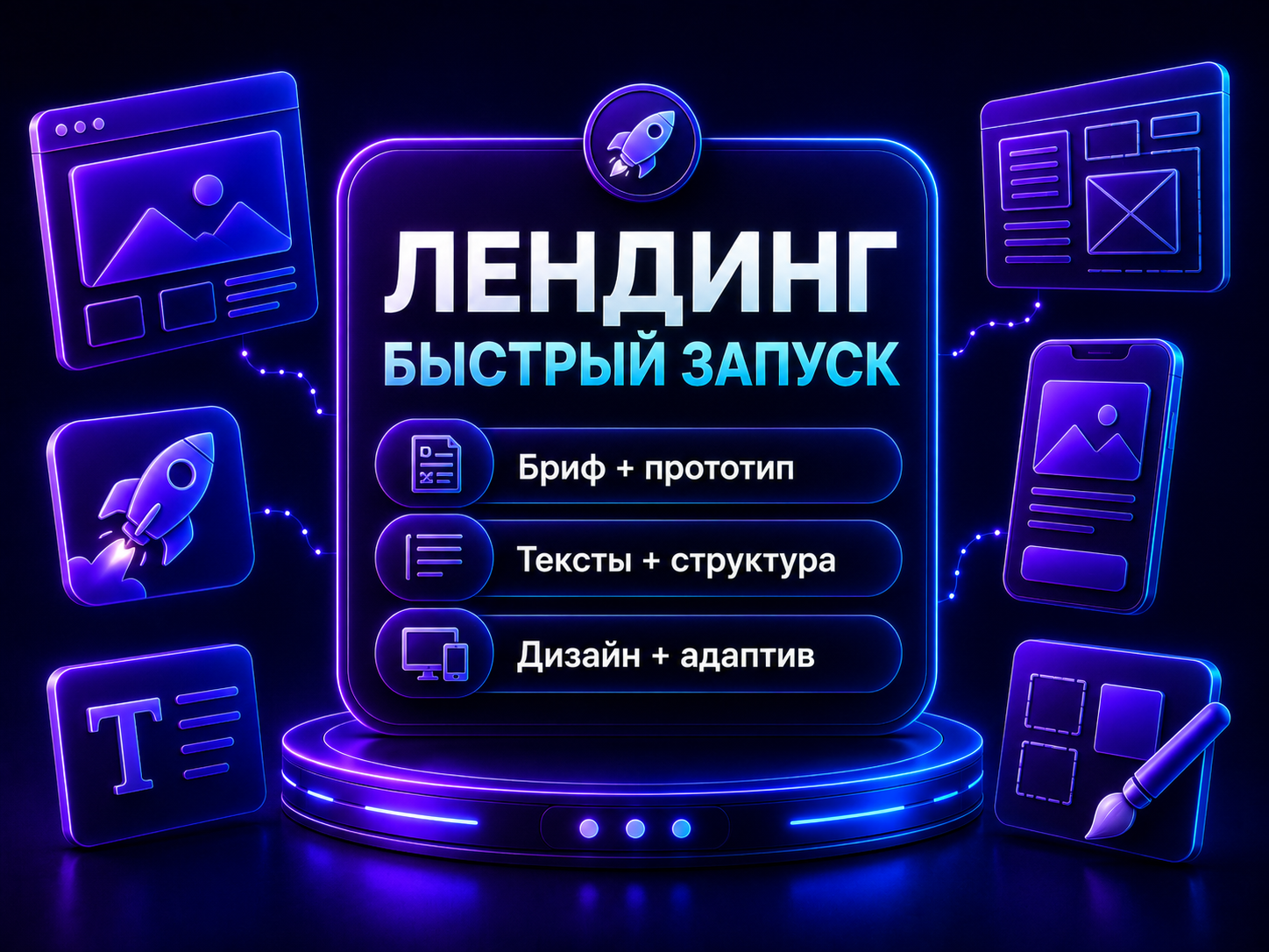Иллюстрация тарифа Лендинг: Быстрый запуск