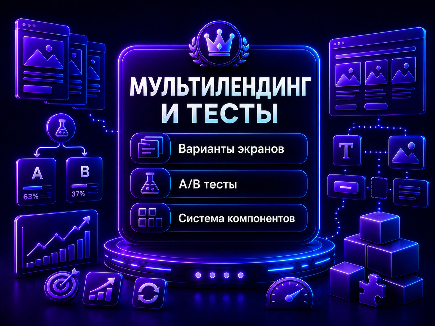 Иллюстрация тарифа Мультилендинг и тесты