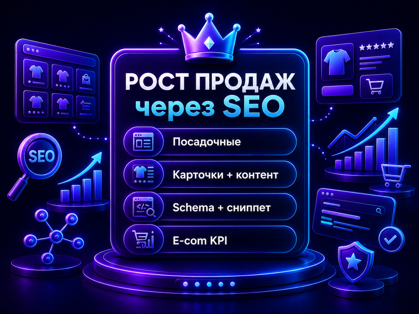 Иллюстрация тарифа «Рост продаж через SEO»