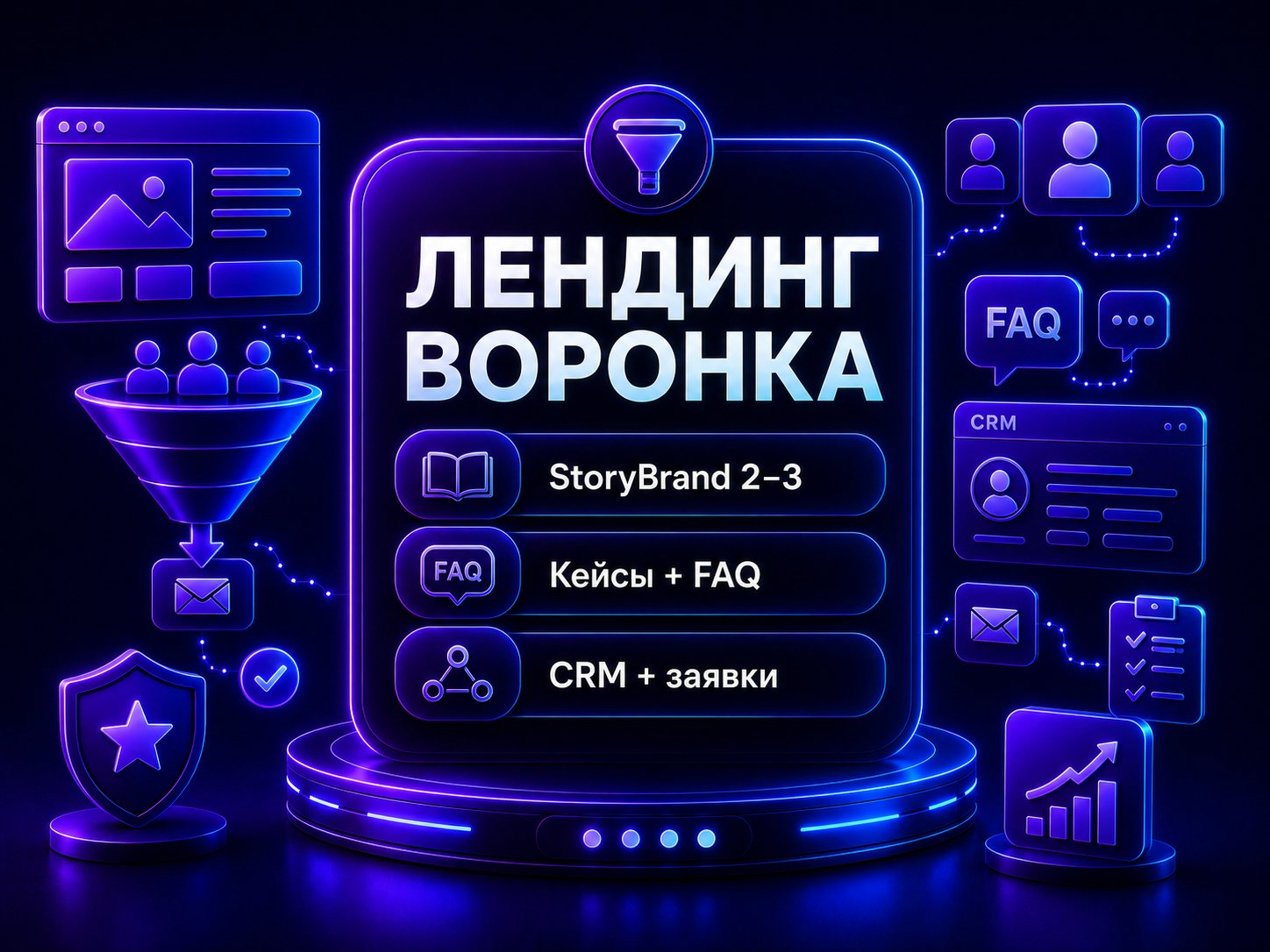 Иллюстрация тарифа Лендинг: Воронка